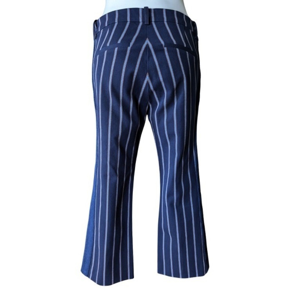 Derek Lam 10 Crosby Womens Navy Striped Braided Trim Flare Pants Size 10 - Picture 4 of 7